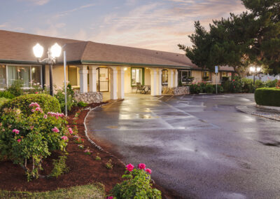 The front driveway and entrance at Orchard Post Acute