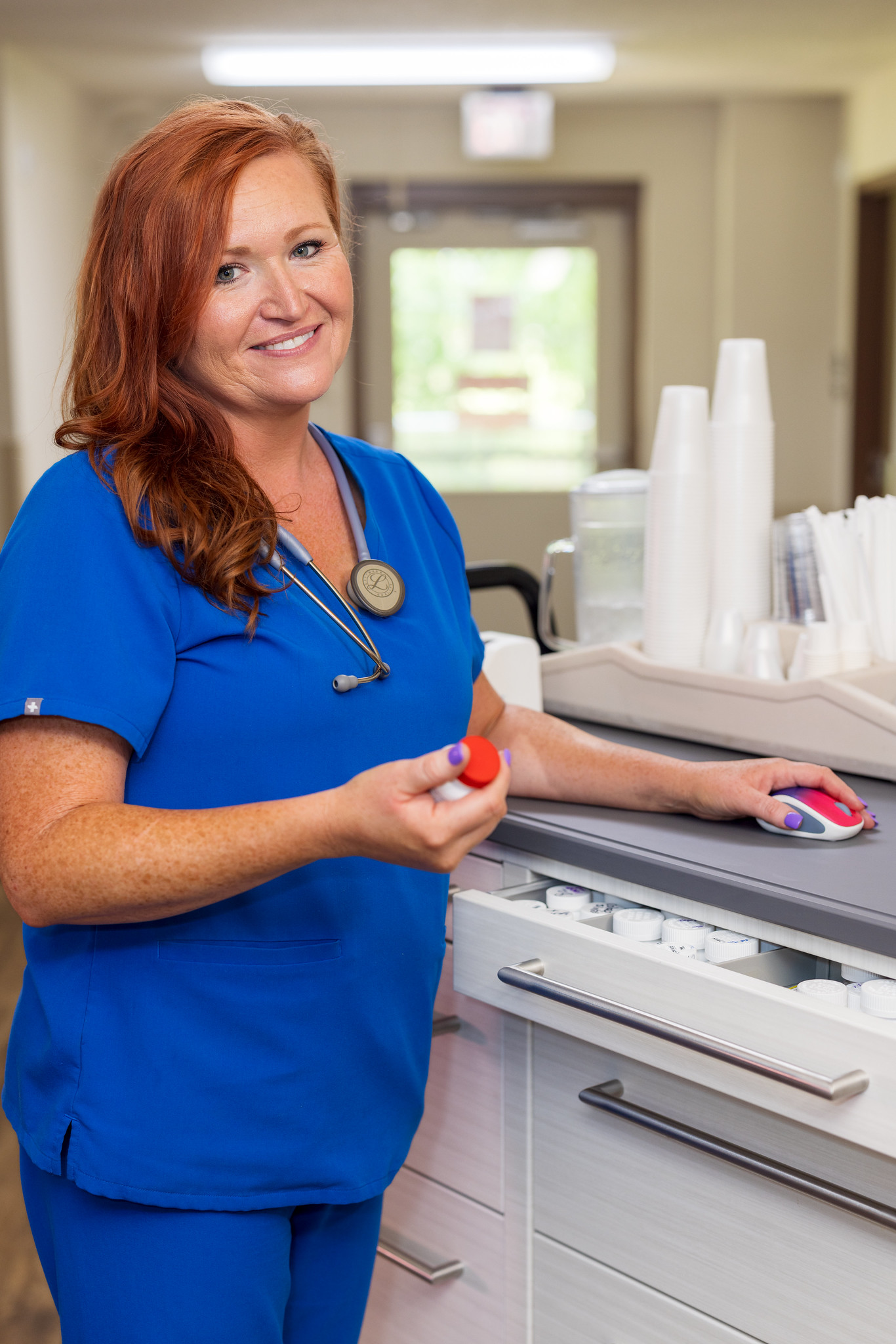 Nurse holding medication at Linley Park